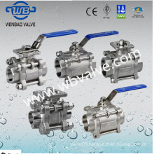 Stainless Steel Threaded 3PC Ball Valve with CE/ISO